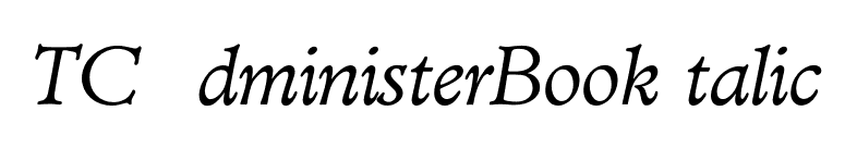 TCAdministerBookItalic font preview