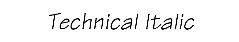 Technical Italic font preview