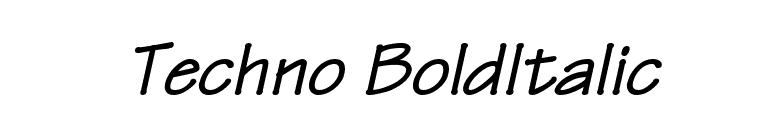 Techno BoldItalic font preview