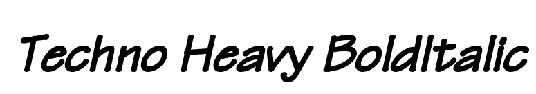 Techno Heavy BoldItalic font preview