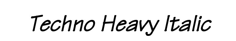Techno Heavy Italic font preview