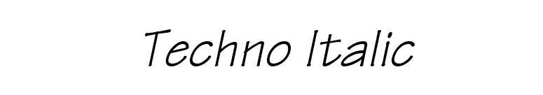 Techno Italic font preview