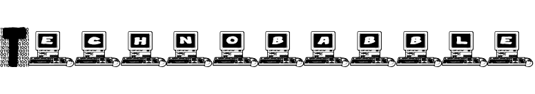 Technobabble font preview