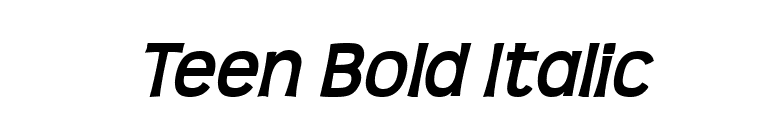 Teen Bold Italic font preview