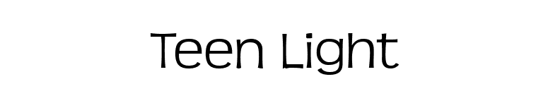 Teen Light font preview