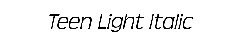 Teen Light Italic font preview