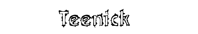 Teenick  font preview