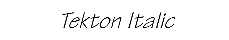 Tekton Italic font preview
