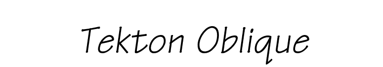 Tekton Oblique font preview