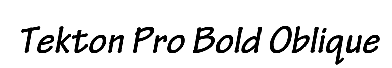 Tekton Pro Bold Oblique font preview