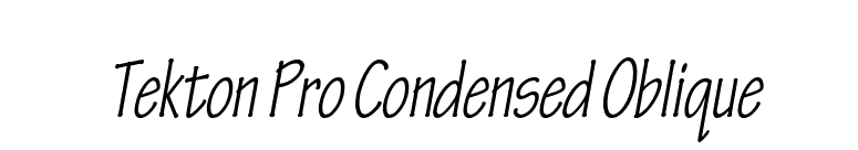 Tekton Pro Condensed Oblique font preview