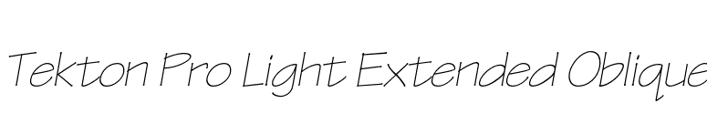 Tekton Pro Light Extended Oblique font preview