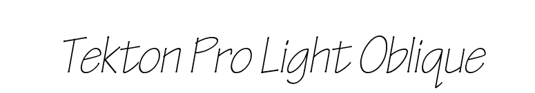 Tekton Pro Light Oblique font preview