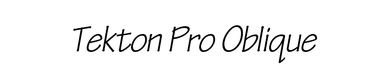 Tekton Pro Oblique font preview