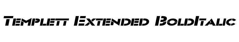 Templett Extended BoldItalic font preview