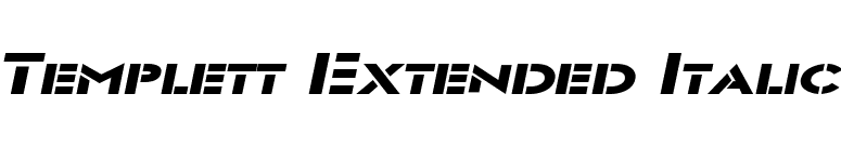 Templett Extended Italic font preview