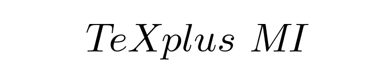 TeXplus MI font preview