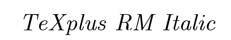 TeXplus RM Italic font preview