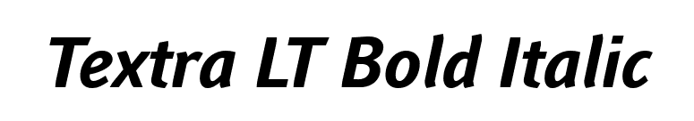 Textra LT Bold Italic font preview