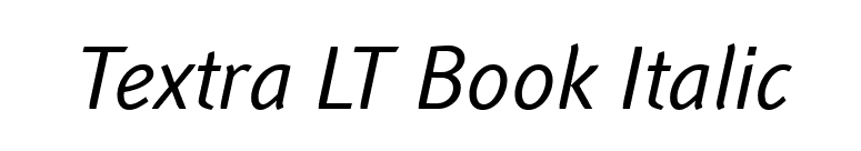 Textra LT Book Italic font preview