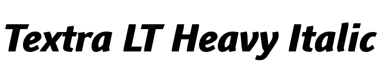 Textra LT Heavy Italic font preview