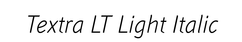 Textra LT Light Italic font preview