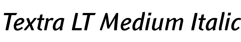 Textra LT Medium Italic font preview