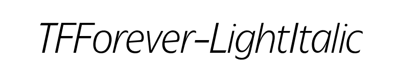 TFForever-LightItalic font preview