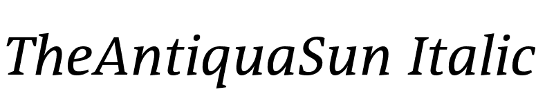 TheAntiquaSun Italic font preview