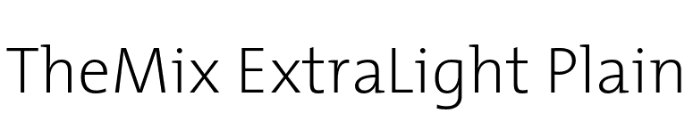 TheMix ExtraLight Plain font preview