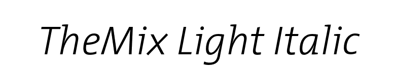 TheMix Light Italic font preview