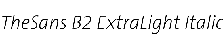 TheSans B2 ExtraLight Italic font preview
