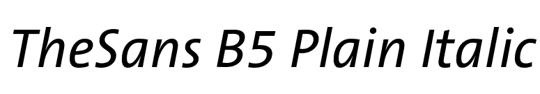 TheSans B5 Plain Italic font preview