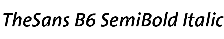TheSans B6 SemiBold Italic font preview