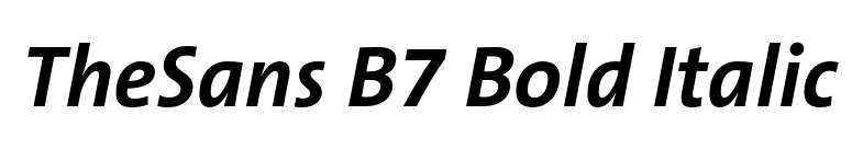 TheSans B7 Bold Italic font preview