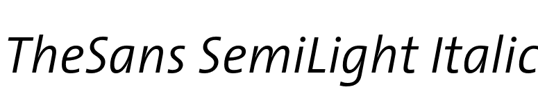 TheSans SemiLight Italic font preview
