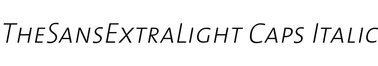 TheSansExtraLight Caps Italic font preview