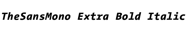 TheSansMono Extra Bold Italic font preview