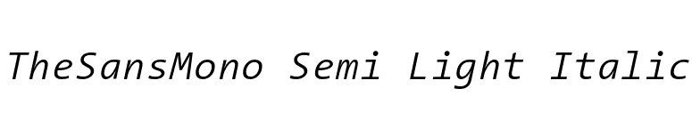 TheSansMono Semi Light Italic font preview