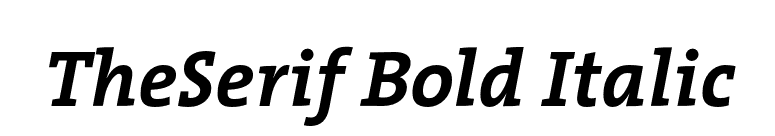 TheSerif Bold Italic font preview