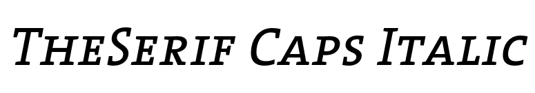 TheSerif Caps Italic font preview