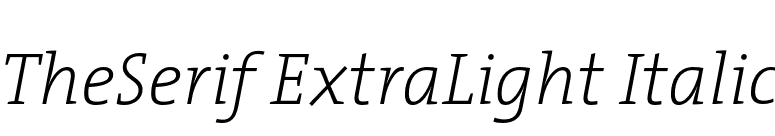 TheSerif ExtraLight Italic font preview