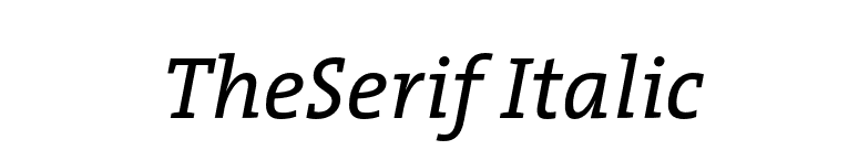 TheSerif Italic font preview