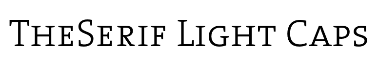 TheSerif Light Caps font preview
