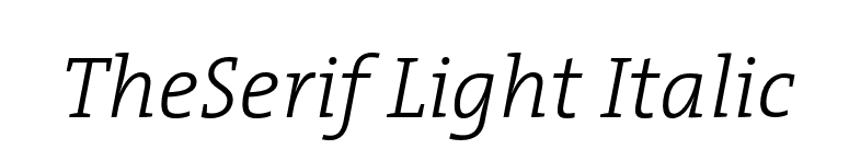 TheSerif Light Italic font preview