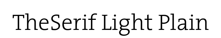 TheSerif Light Plain font preview