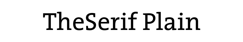 TheSerif Plain font preview
