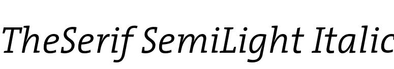 TheSerif SemiLight Italic font preview