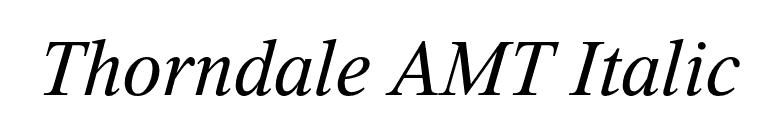 Thorndale AMT Italic font preview