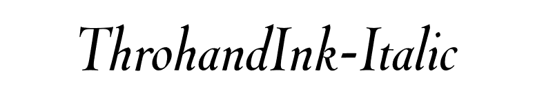 ThrohandInk-Italic font preview